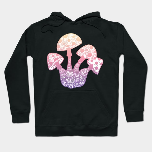 Pastel Zen Mushrooms Hoodie by julieerindesigns